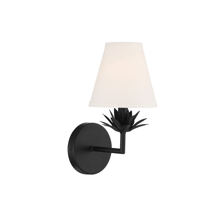 Meridian M90078MBK One Light Wall Sconce, Matte Black