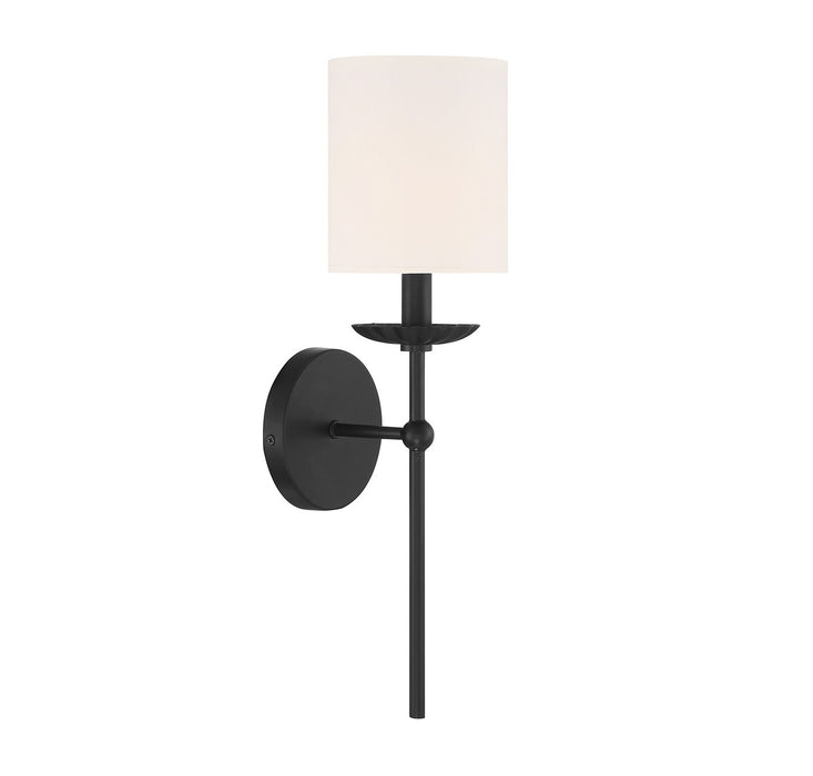 Meridian M90079MBK One Light Wall Sconce, Matte Black