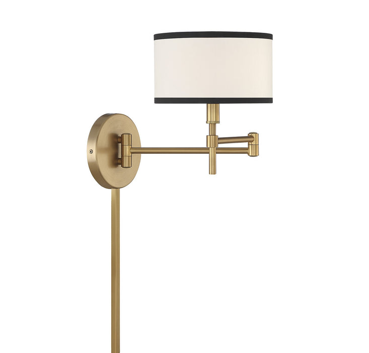 Meridian M90082NB One Light Wall Sconce, Natural Brass