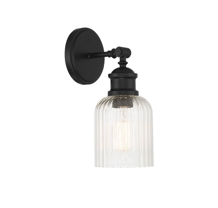 Meridian M90083MBK One Light Wall Sconce, Matte Black