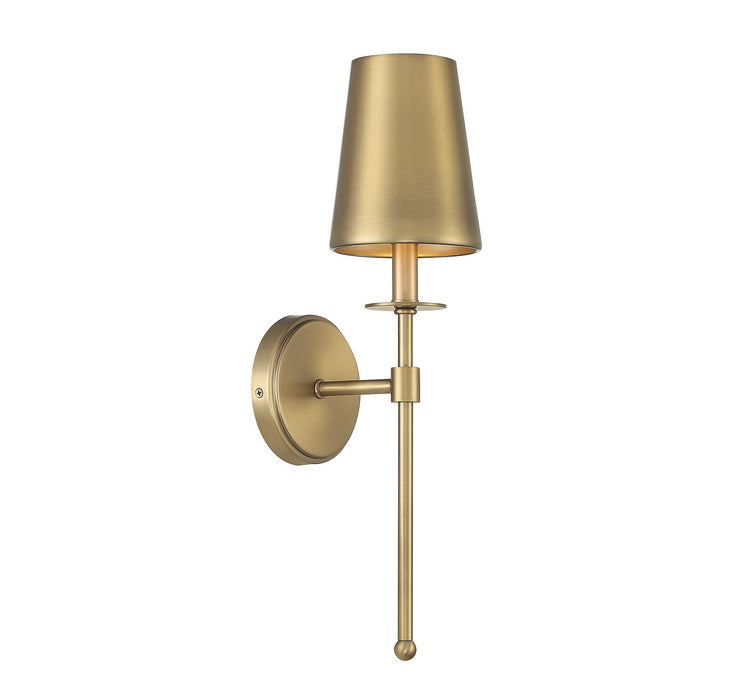 Meridian M90084NB One Light Wall Sconce, Natural Brass