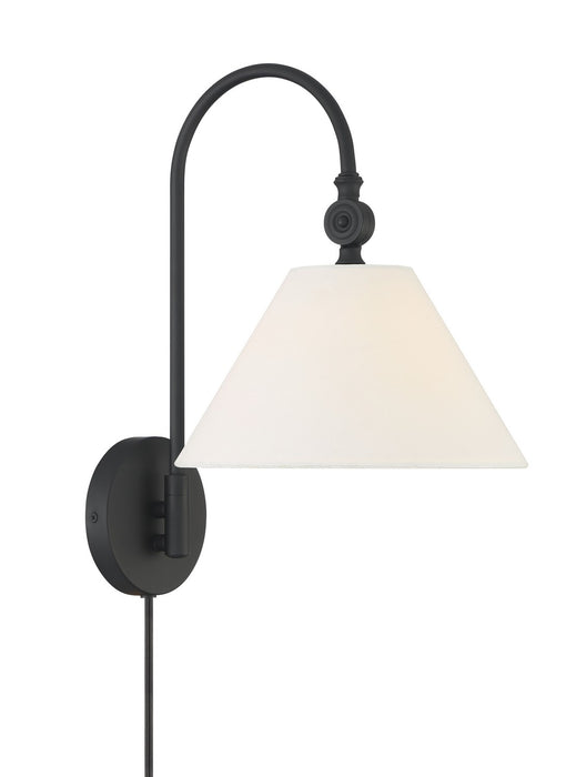 Meridian M90085MBK One Light Wall Sconce, Matte Black
