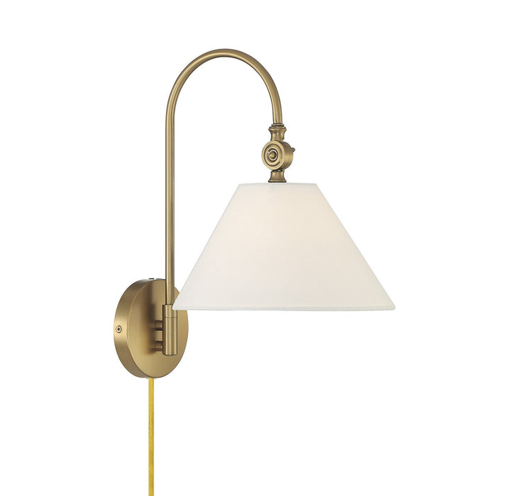 Meridian M90085NB One Light Wall Sconce, Natural Brass