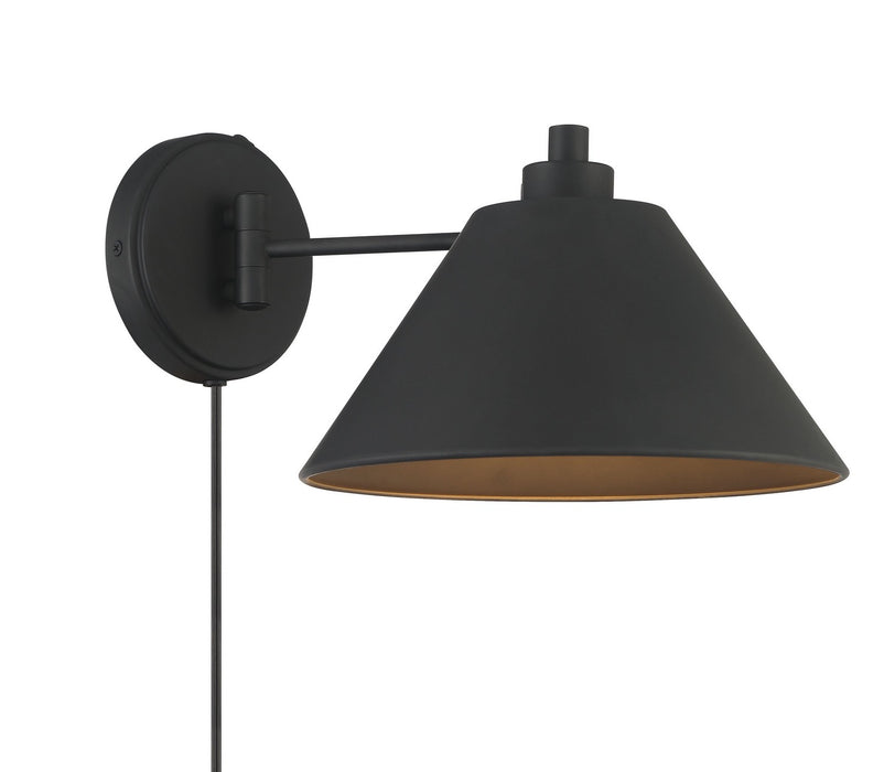 Meridian M90086MBK One Light Wall Sconce, Matte Black