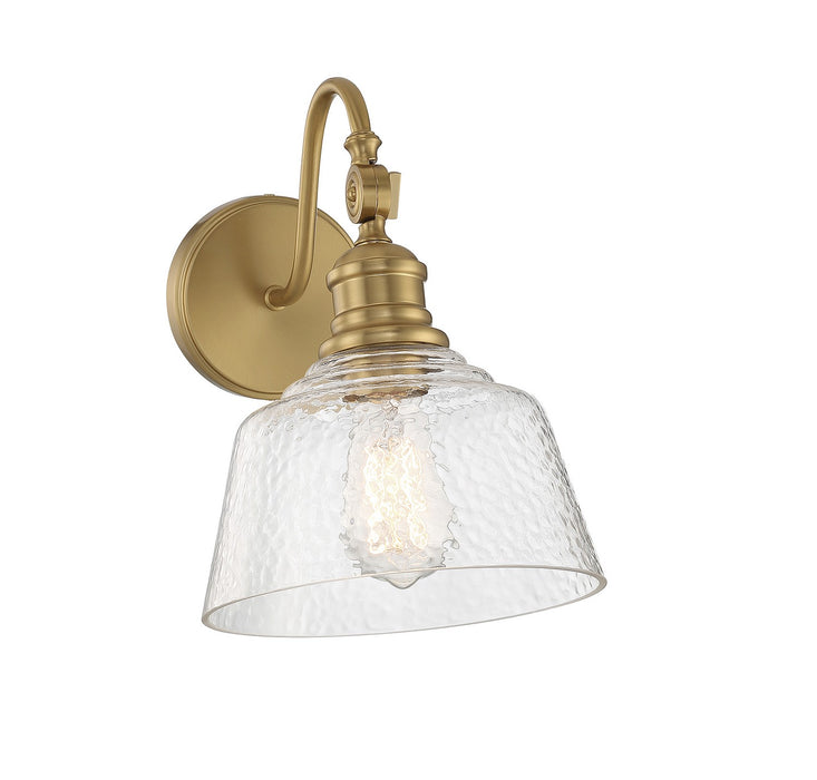 Meridian M90092NB One Light Wall Sconce, Natural Brass