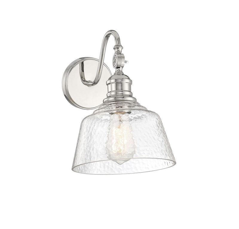 Meridian M90092PN One Light Wall Sconce, Polished Nickel