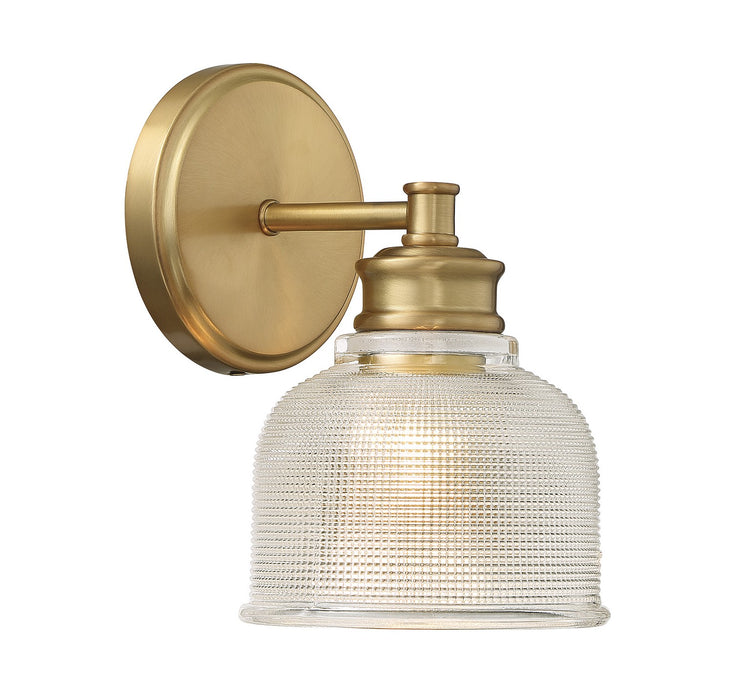 Meridian M90093NB One Light Wall Sconce, Natural Brass