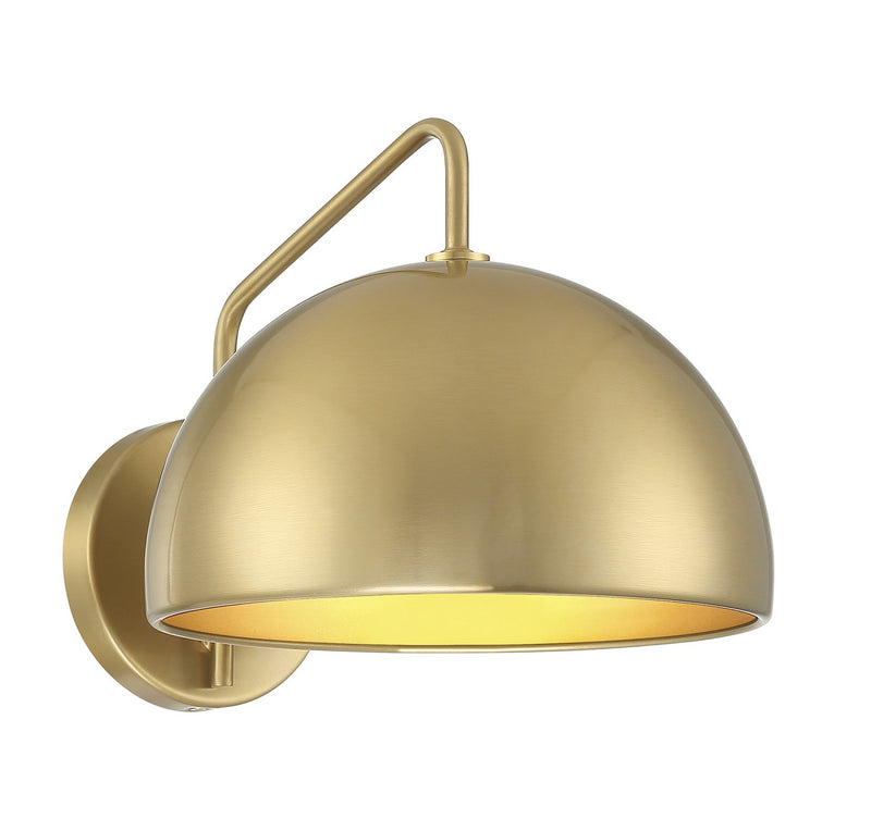 Meridian M90094NB One Light Wall Sconce, Natural Brass