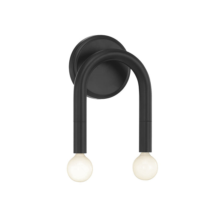 Meridian M90099MBK Two Light Wall Sconce, Matte Black