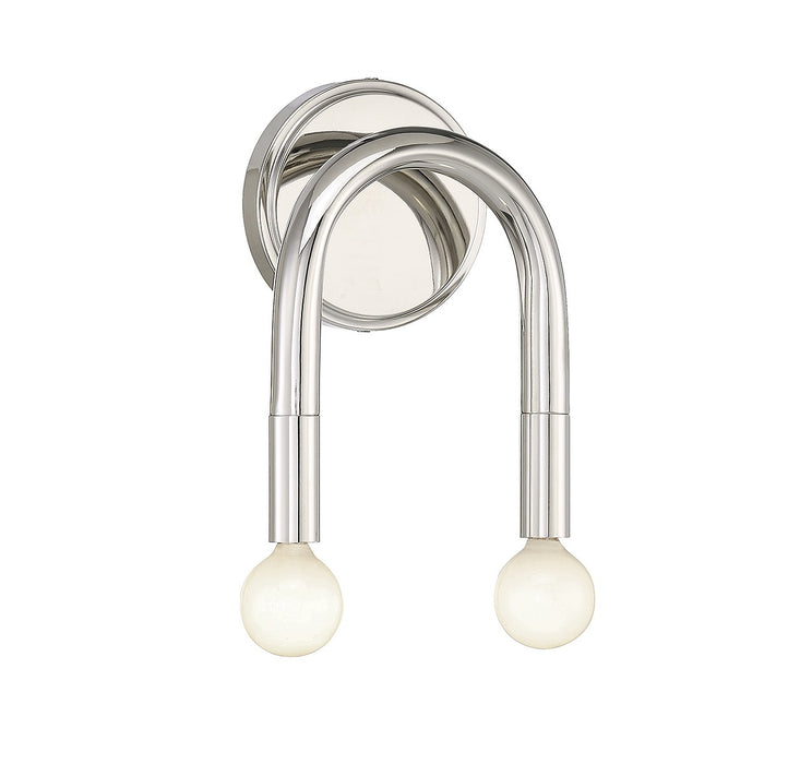 Meridian M90099PN Two Light Wall Sconce, Polished Nickel