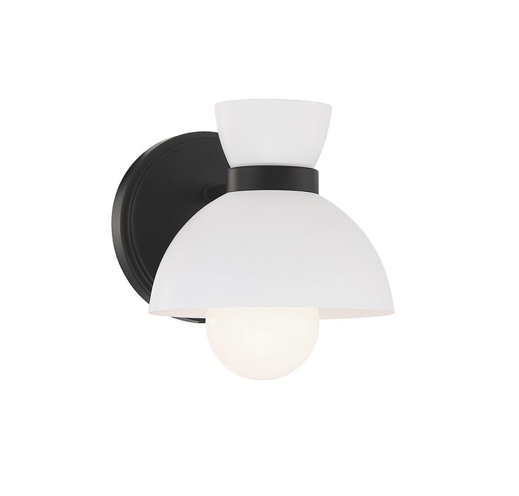 Meridian M90101MBK One Light Wall Sconce, Matte Black