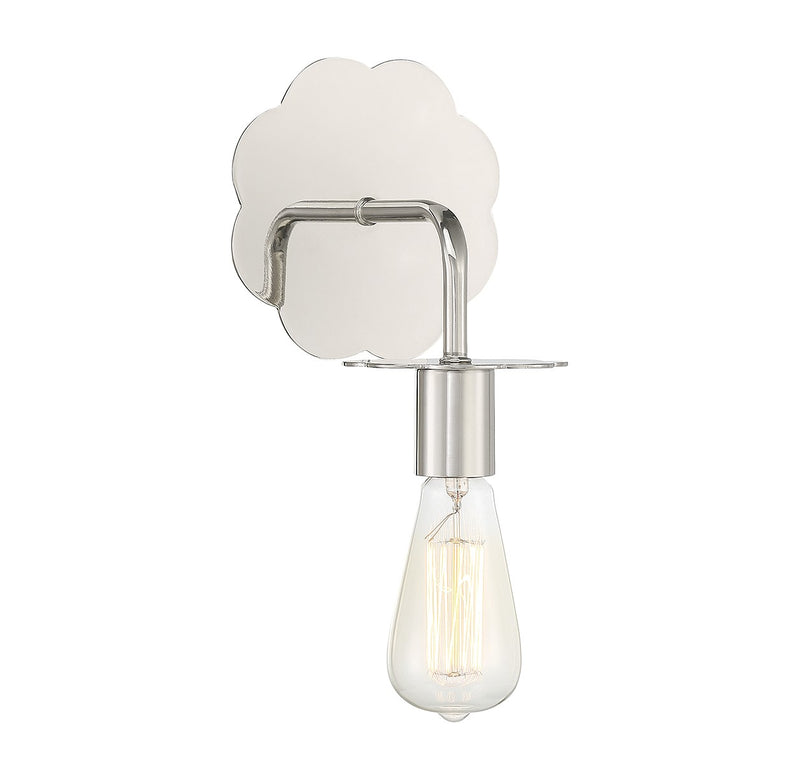 Meridian M90104PN One Light Wall Sconce, Polished Nickel