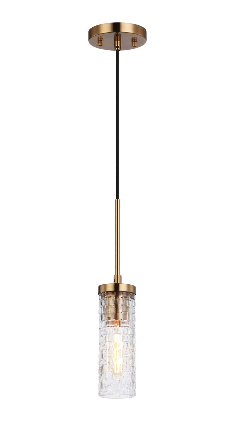 Matteo Lighting C32101AG One Light Pendant, Aged Gold Brass