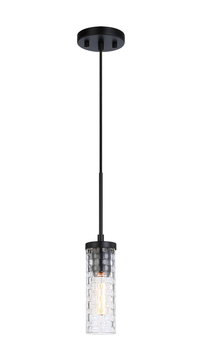 Matteo Lighting C32101BK One Light Pendant, Black