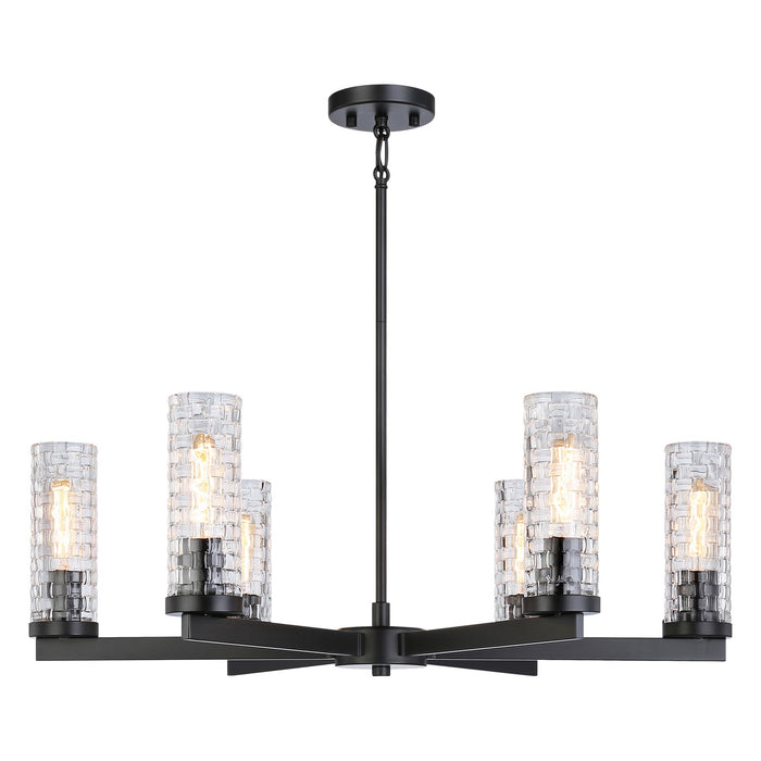 Matteo Lighting C32106BK Six Light Chandelier, Black