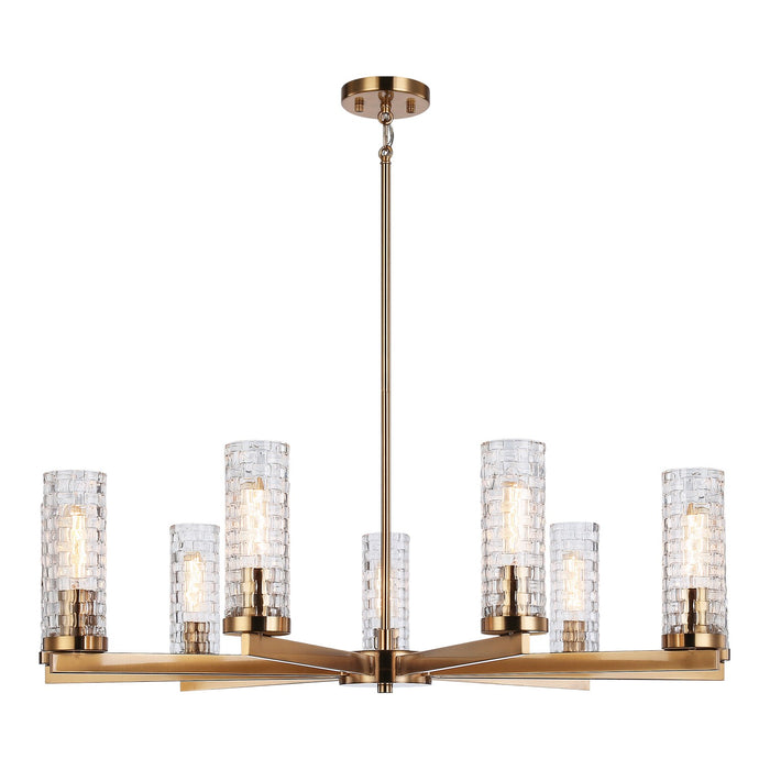 Matteo Lighting C32109AG Nine Light Chandelier, Aged Gold Brass