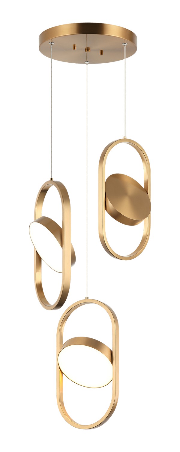 Matteo Lighting C32303AG LED Pendant, Aged Gold Brass