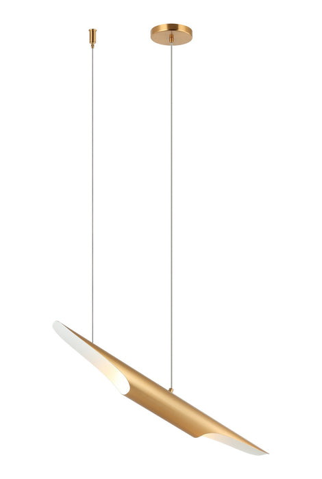 Matteo Lighting C32412AG Two Light Chandelier, Aged Gold Brass