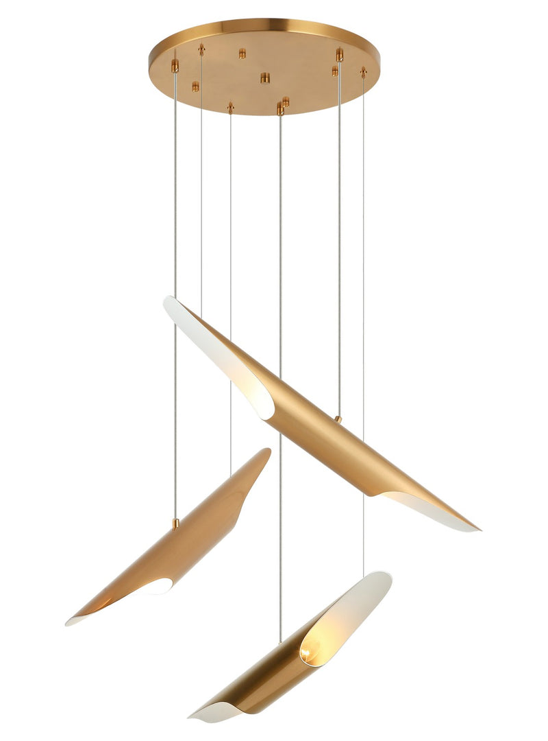 Matteo Lighting C32416AG Six Light Chandelier, Aged Gold Brass