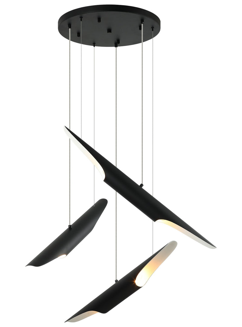 Matteo Lighting C32416MB Six Light Chandelier, Matte Black