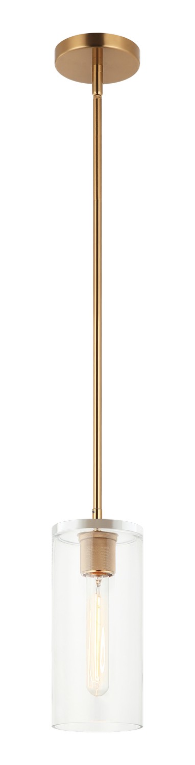 Matteo Lighting C32501AG One Light Pendant, Aged Gold Brass