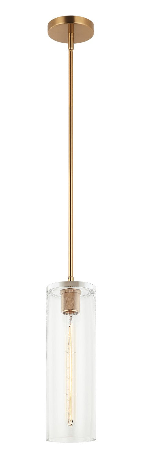 Matteo Lighting C32511AG One Light Pendant, Aged Gold Brass
