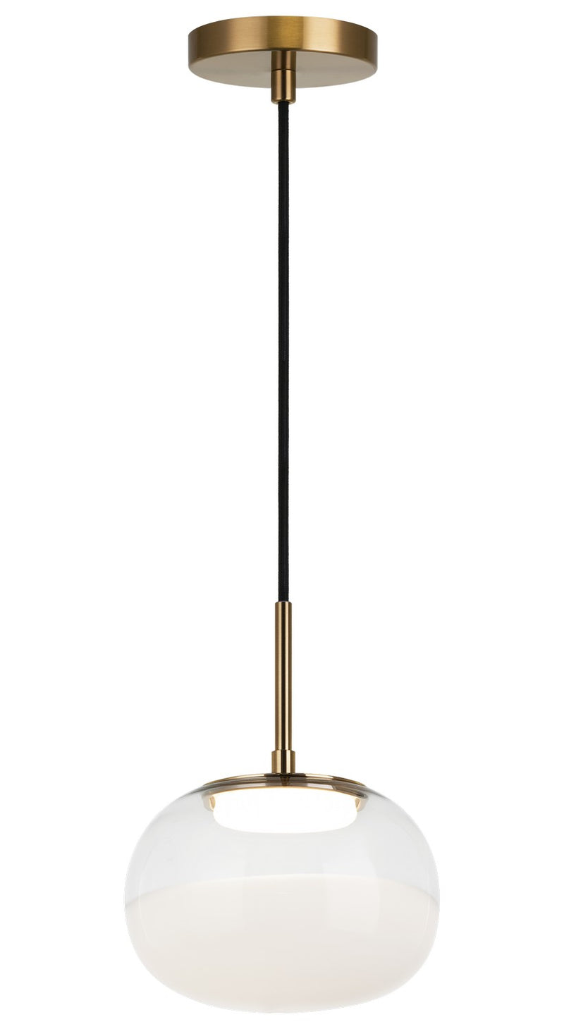 Matteo Lighting C60501AGWH LED Pendant, Aged Gold Brass