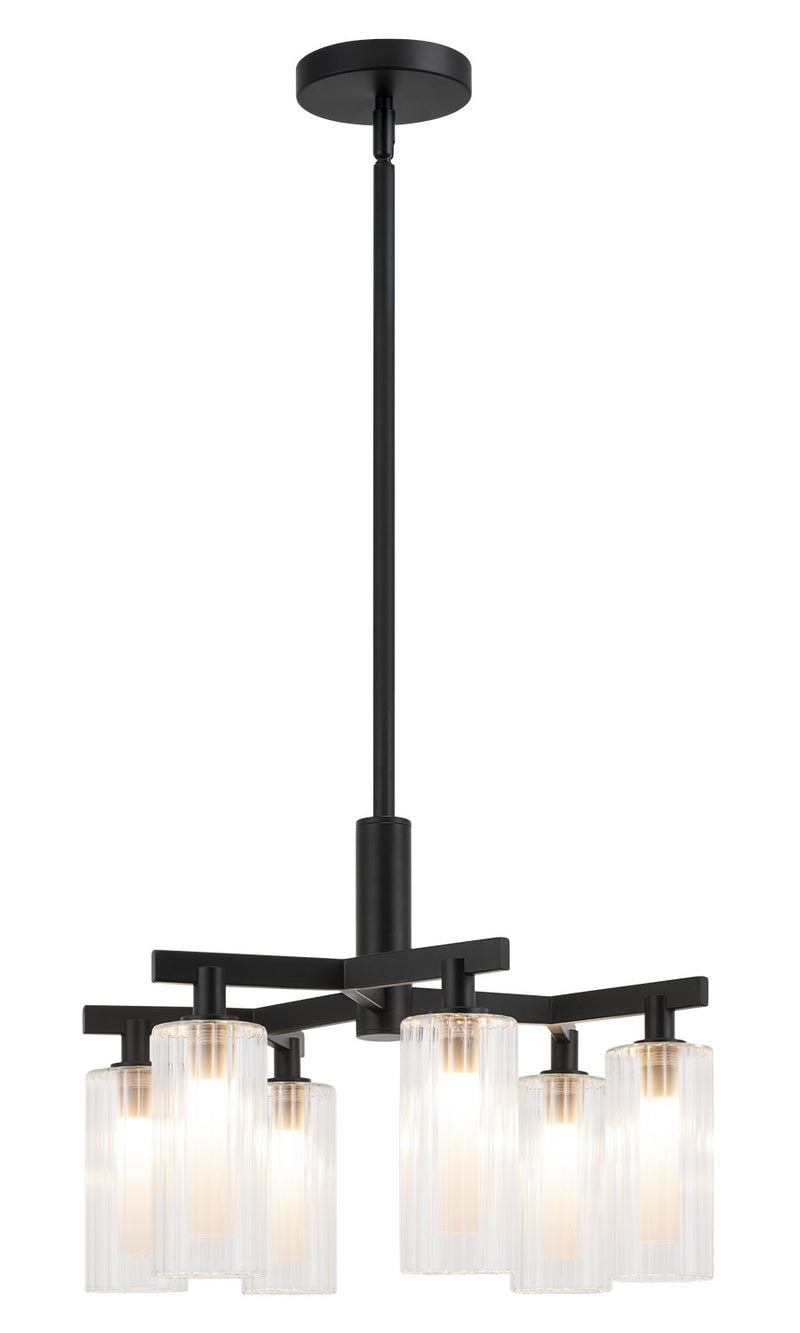 Matteo Lighting C60806BK Six Light Chandelier, Black