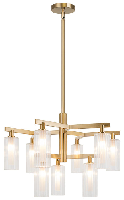 Matteo Lighting C60809AG Nine Light Chandelier, Aged Gold Brass