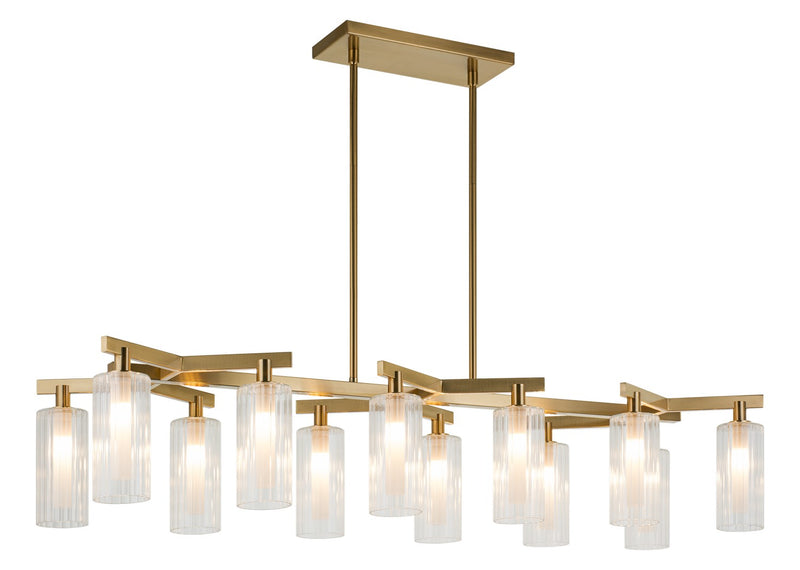 Matteo Lighting C60812AG 12 Light Chandelier, Aged Gold Brass