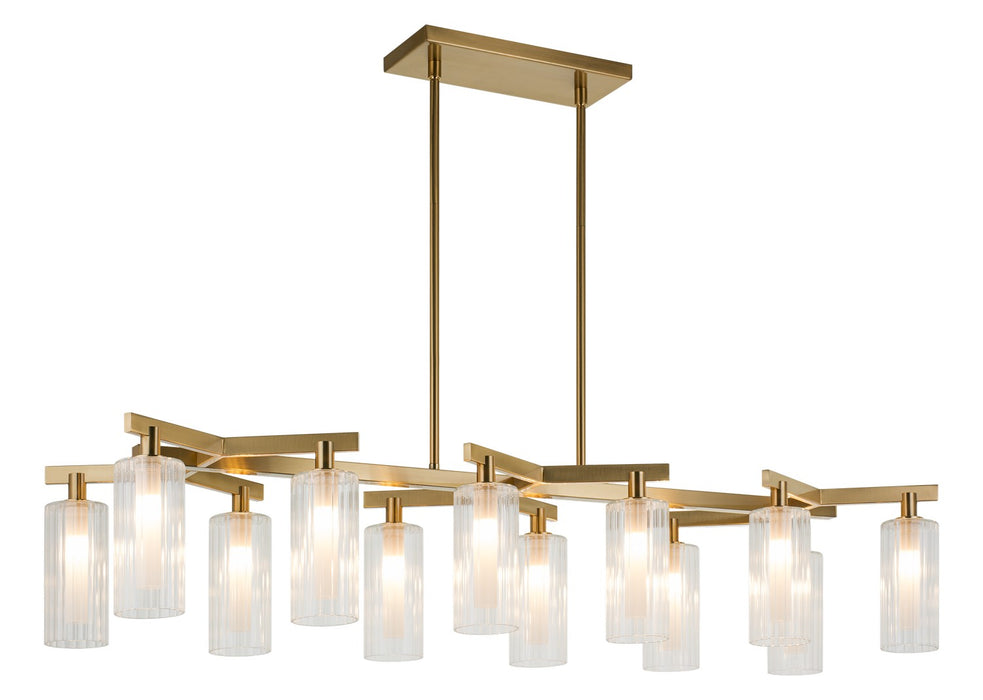 Matteo Lighting C60812AG 12 Light Chandelier, Aged Gold Brass