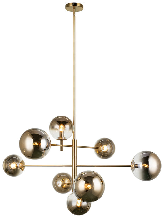 Matteo Lighting C70708AGAG Eight Light Chandelier, Aged Gold Brass