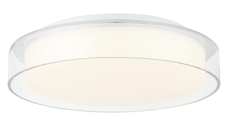 Matteo Lighting M14614WHCL LED Flush Mount, White / Clear