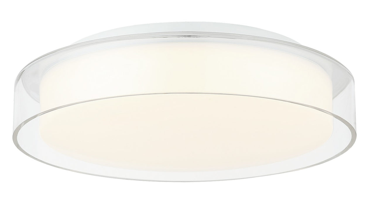 Matteo Lighting M14614WHCL LED Flush Mount, White / Clear