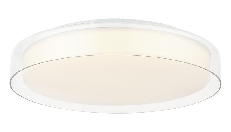 Matteo Lighting M14618WHCL LED Flush Mount, White / Clear