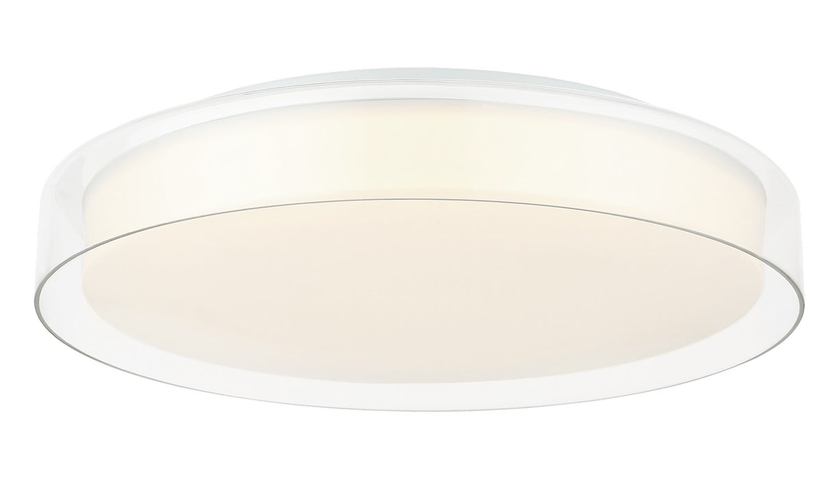 Matteo Lighting M14618WHCL LED Flush Mount, White / Clear
