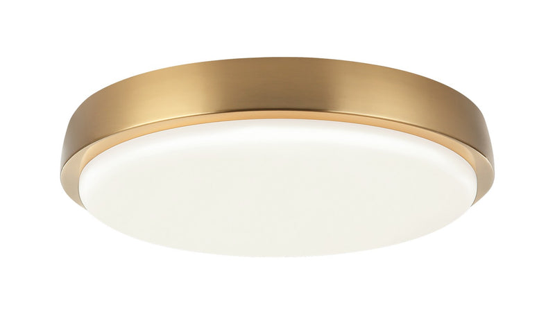 Matteo Lighting M16112AG LED Flush Mount, Aged Gold Brass