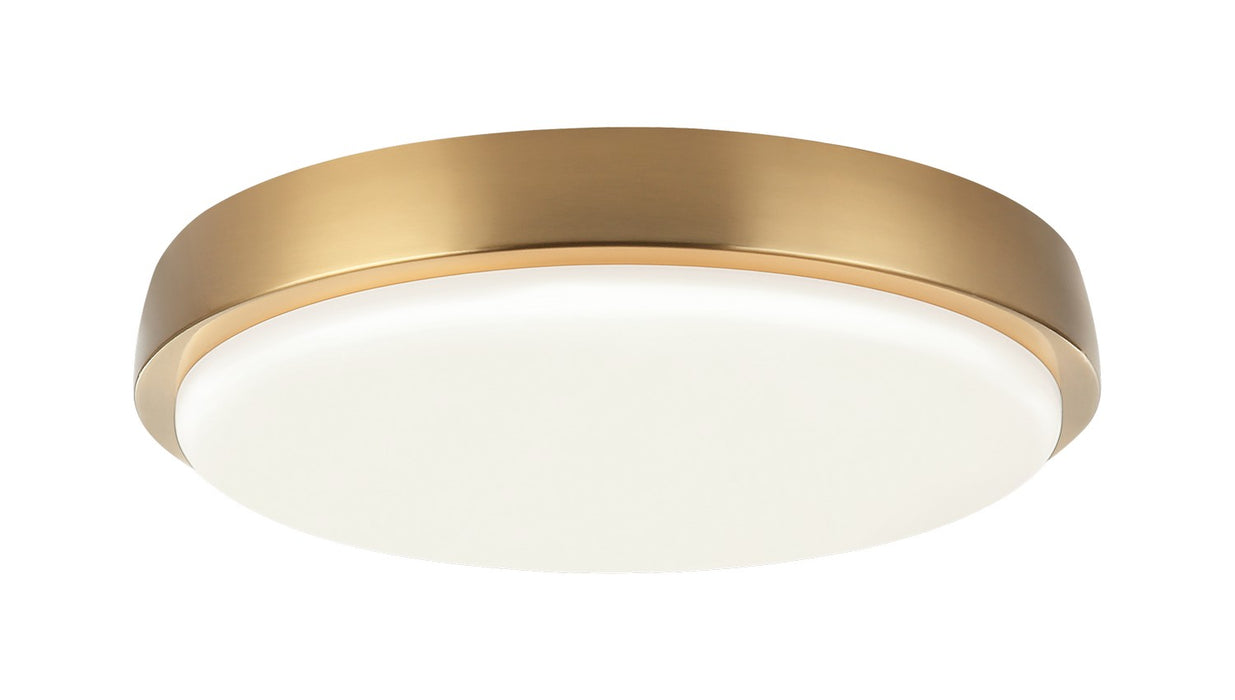 Matteo Lighting M16112AG LED Flush Mount, Aged Gold Brass