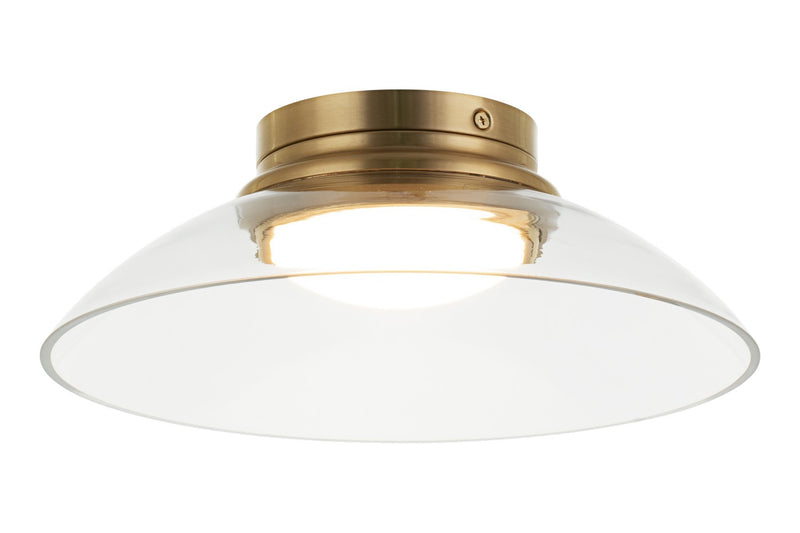 Matteo Lighting M16401AGCL LED Flush Mount, Aged Gold Brass