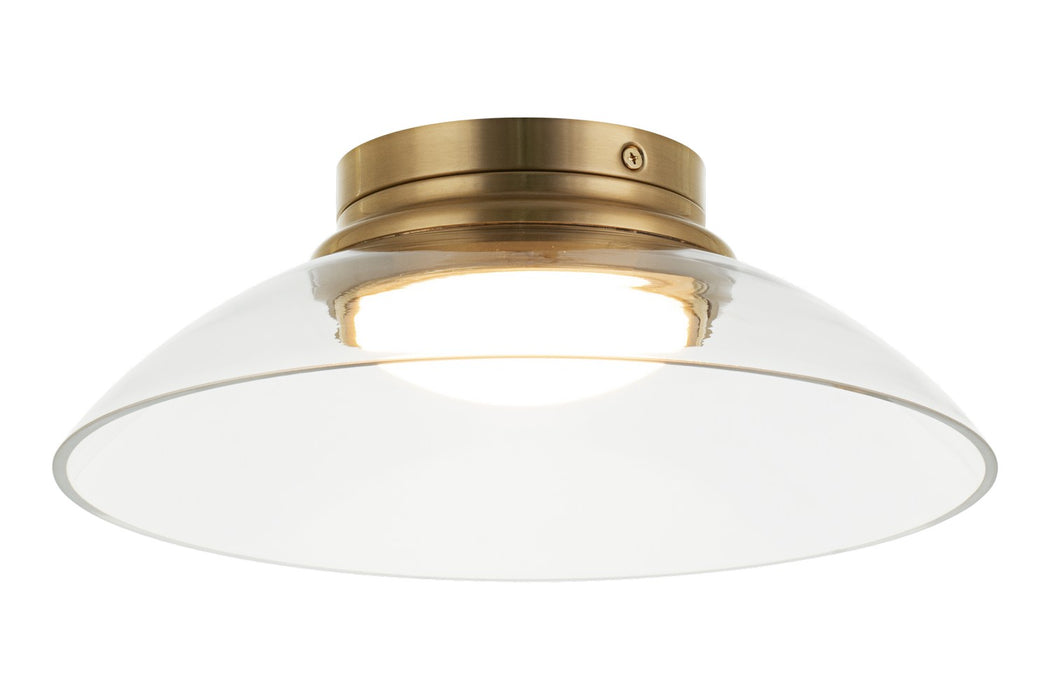 Matteo Lighting M16401AGCL LED Flush Mount, Aged Gold Brass