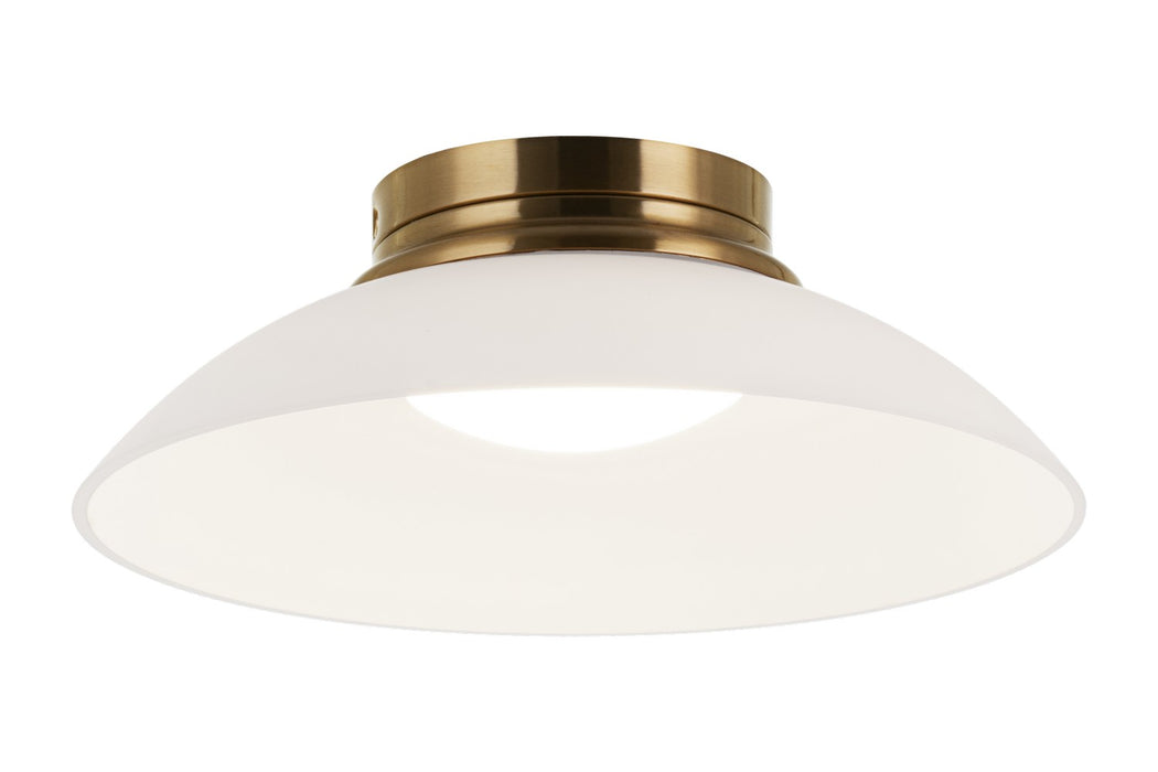 Matteo Lighting M16401AGFR LED Flush Mount, Aged Gold Brass