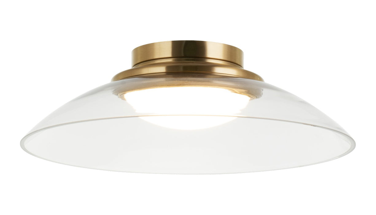 Matteo Lighting M16411AGCL LED Flush Mount, Aged Gold Brass