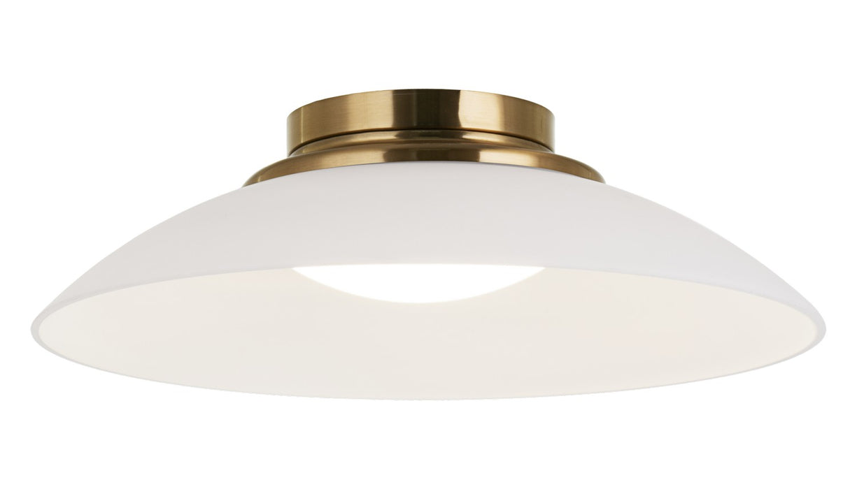 Matteo Lighting M16411AGFR LED Flush Mount, Aged Gold Brass