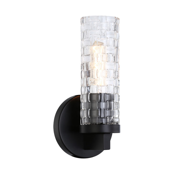 Matteo Lighting W32101BK One Light Wall Sconce, Black