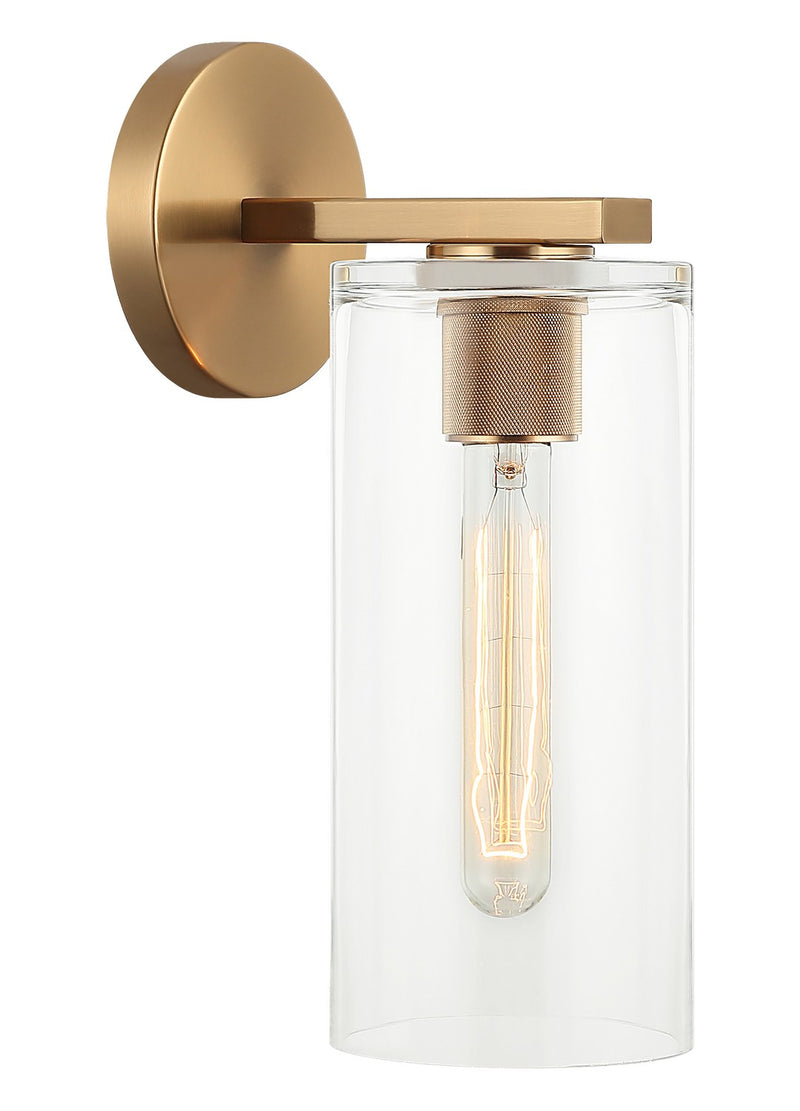 Matteo Lighting W32501AG One Light Wall Sconce, Aged Gold Brass