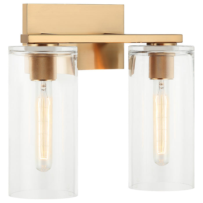 Matteo Lighting W32502AG Two Light Wall Sconce, Aged Gold Brass