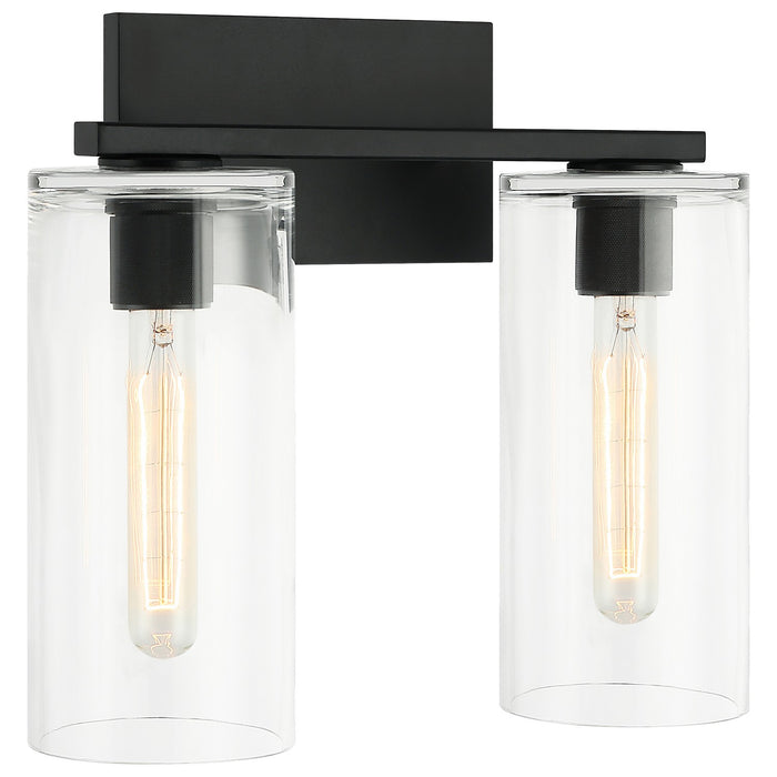 Matteo Lighting W32502MB Two Light Wall Sconce, Matte Black