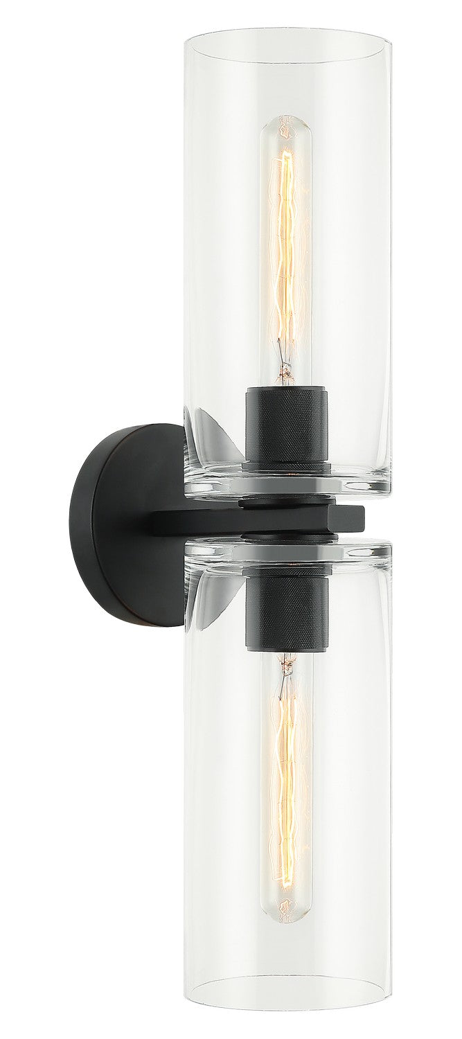 Matteo Lighting W32512MB Two Light Wall Sconce, Matte Black