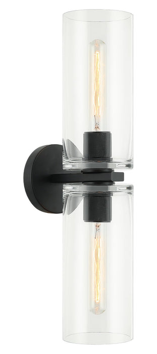 Matteo Lighting W32512MB Two Light Wall Sconce, Matte Black