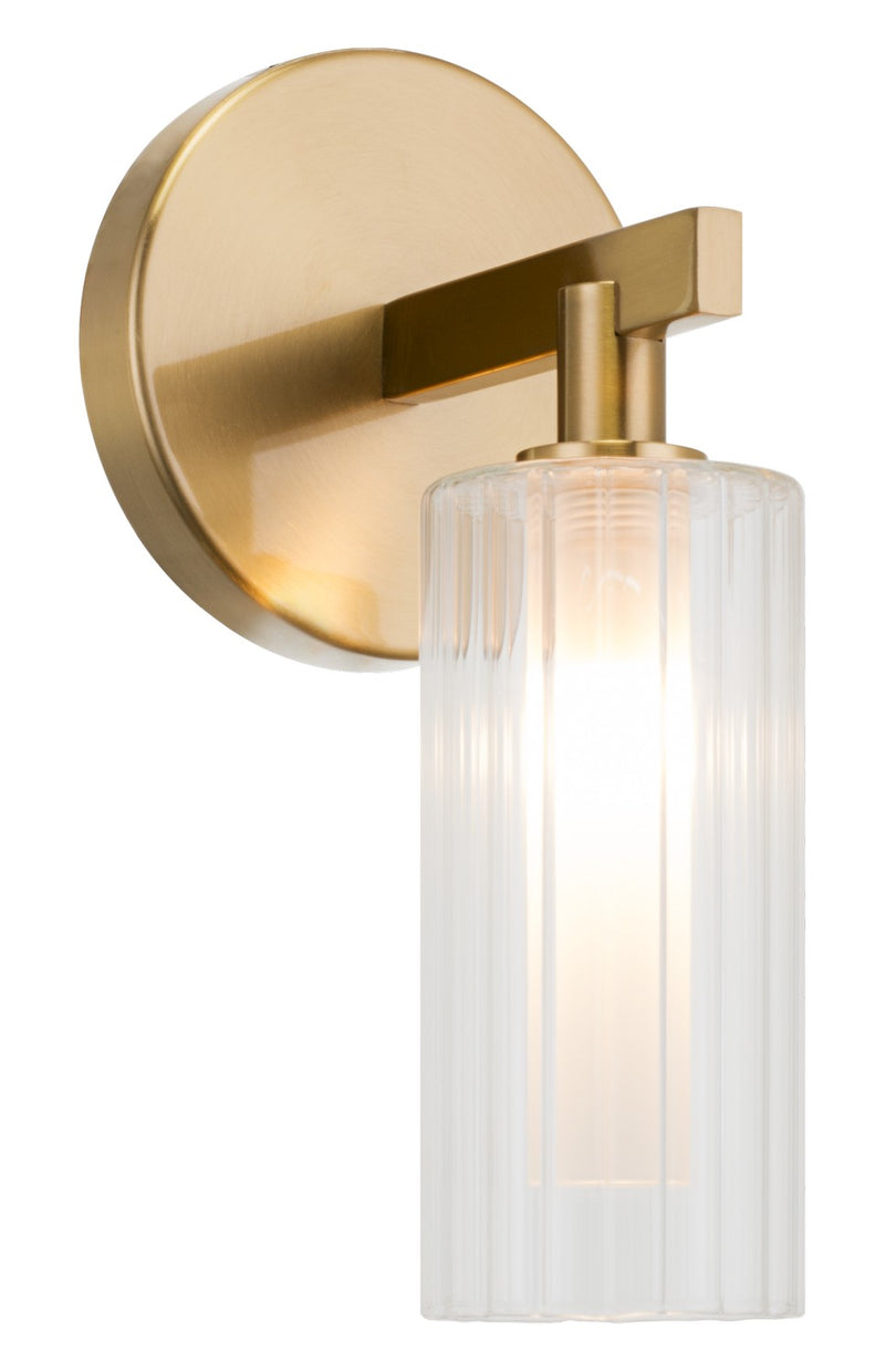 Matteo Lighting W60801AG One Light Wall Sconce, Aged Gold Brass
